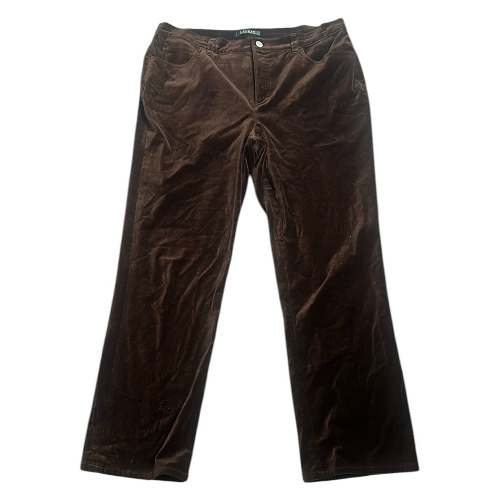 Lauren Ralph Lauren brown velvet Brown Pants size 14